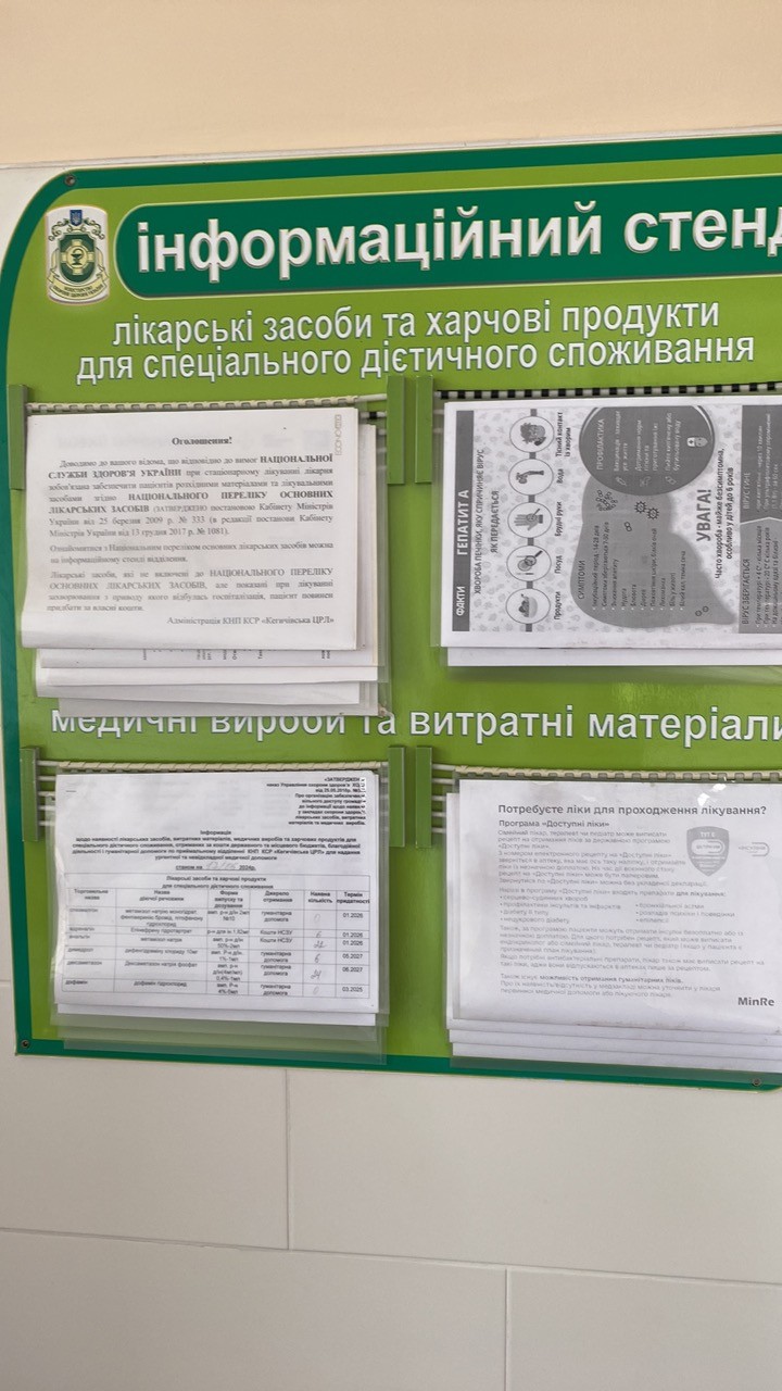 Інформація для пацієнтів про наявність ліків